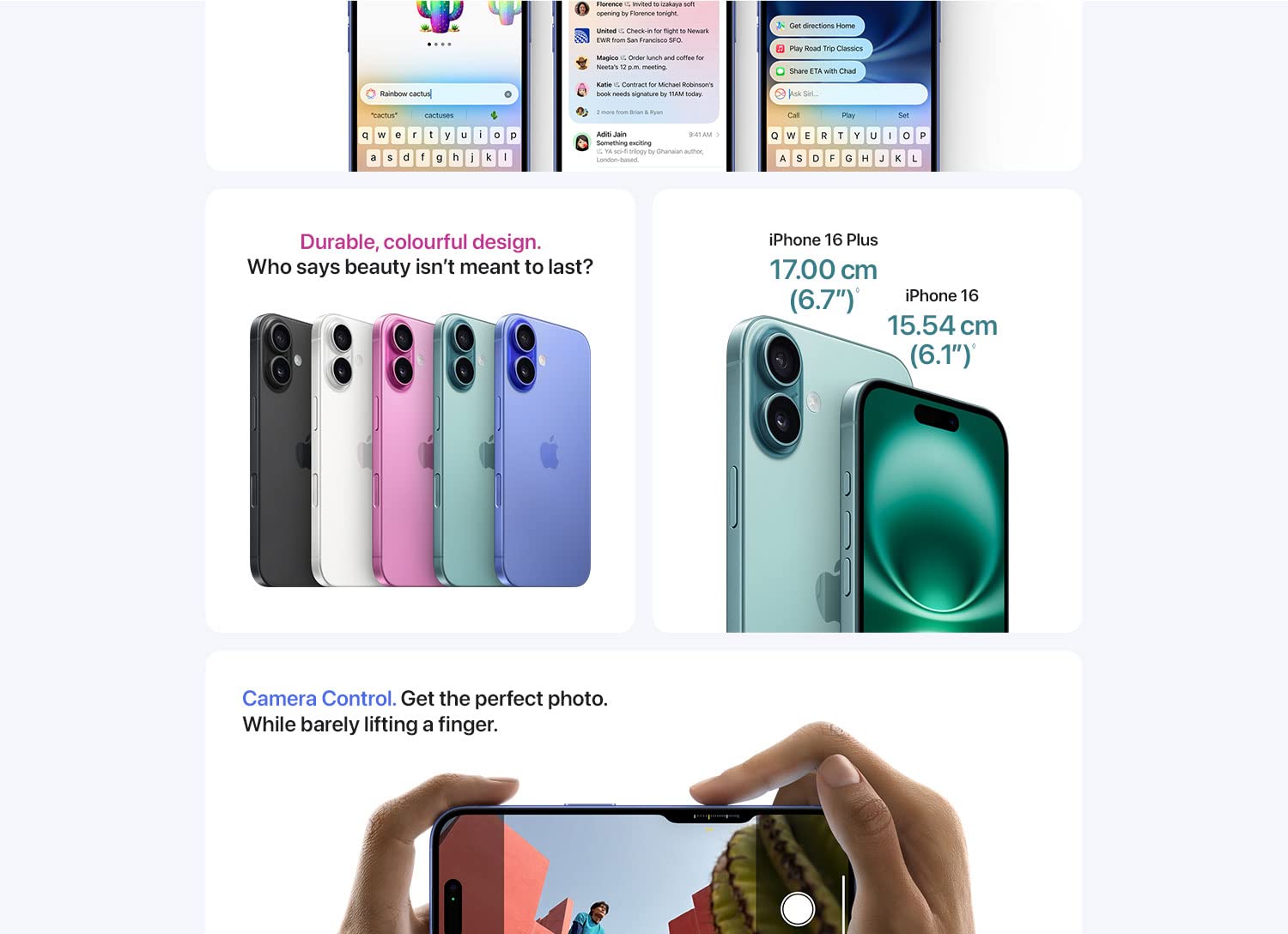 iphone 16 128 gb: 5g mobile phone with camera control, a18 chip and a big boost in battery life. works with airpods; teal